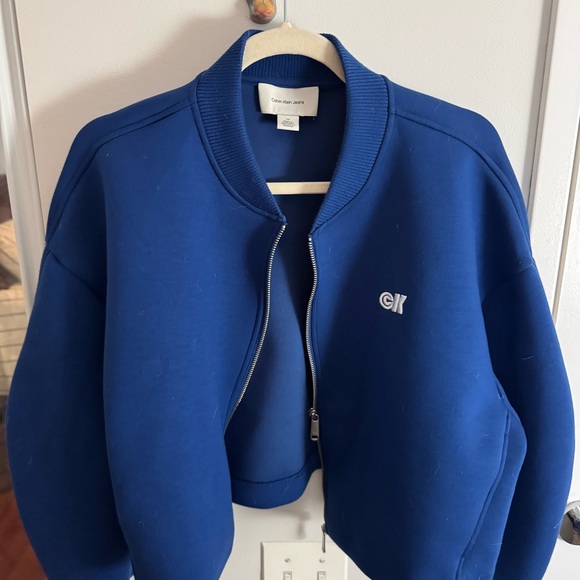 Calvin Klein Oversized scuba bomber jacket blue herald - Picture 5 of 6
